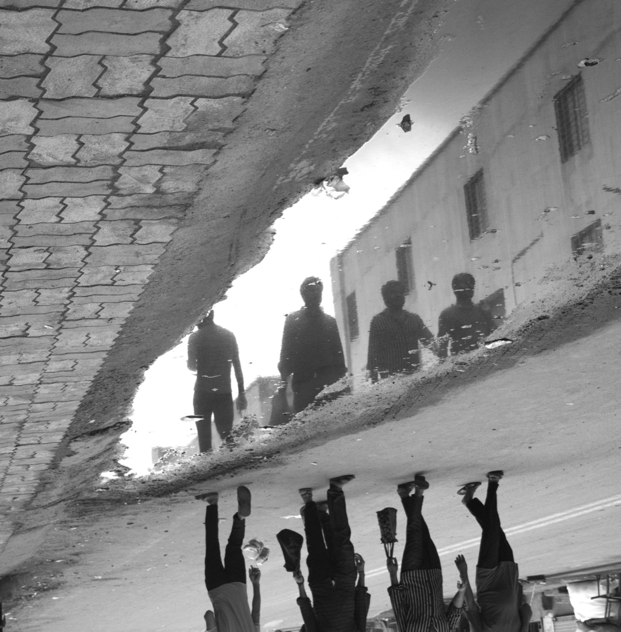 Migrants walk to work in Surat, the textile and diamond hub of India.